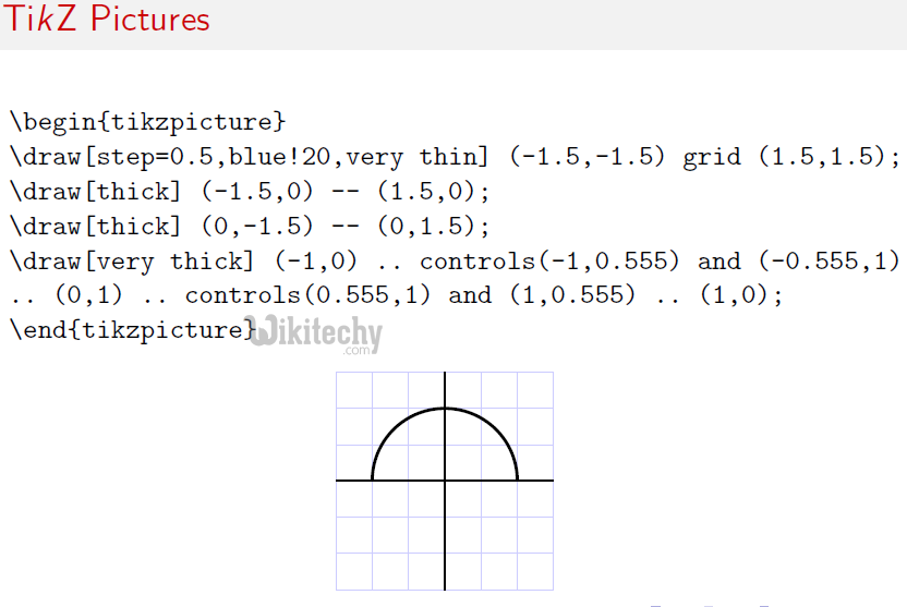 learn latex - latex tutorial - latex pictures tikz - latex example programs